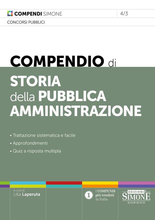 Compendio di storia della pubblica amministrazione - copertina