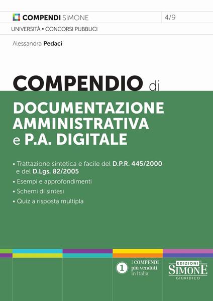 Compendio di documentazione amministrativa e P.A. digitale - Alessandra Pedaci - copertina
