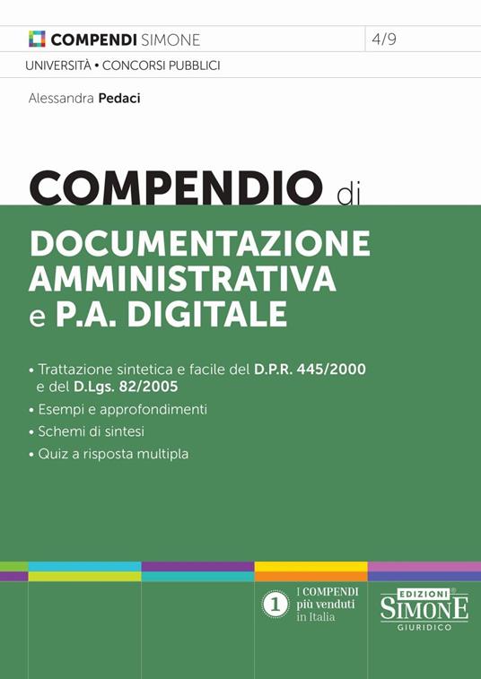 Compendio di documentazione amministrativa e P.A. digitale - Alessandra Pedaci - copertina