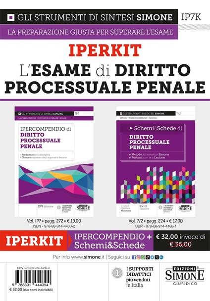 Iperkit. L'esame di diritto processuale penale: Ipercompendio-Schemi&Schede - copertina