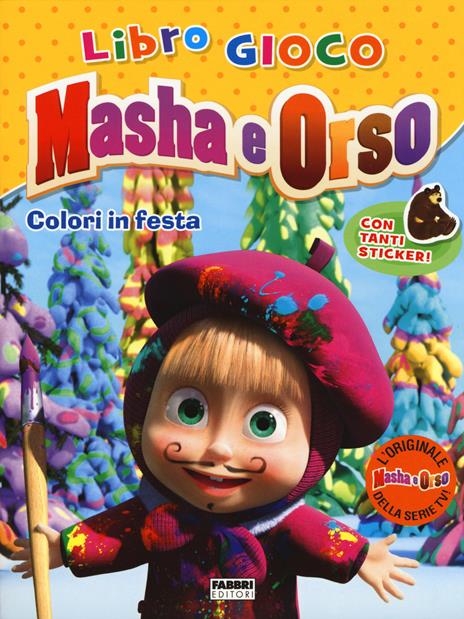 Colori in festa. Masha e Orso. Con adesivi. Ediz. illustrata - copertina