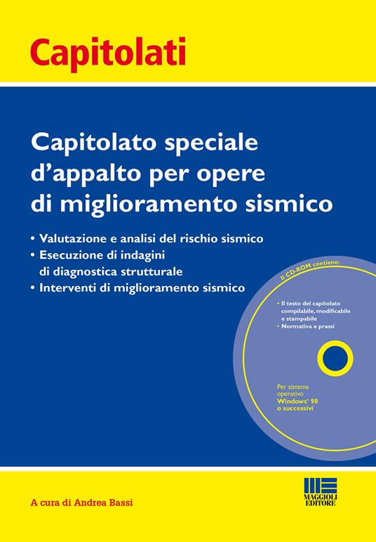 Capitolato speciale d'appalto per opere di miglioramento sismico. Con CD-ROM - copertina