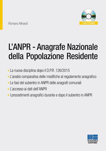 L' ANPR. Anagrafe Nazionale della Popolazione Residente. Con CD-ROM - Romano Minardi - copertina