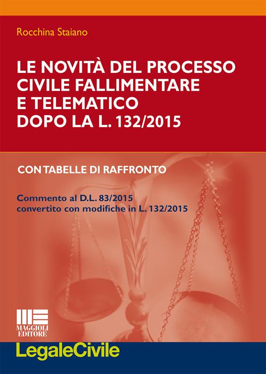 Le novità del processo civile fallimentare e telematico dopo la L. 132/2015. Con tabelle di raffronto - Rocchina Staiano - copertina