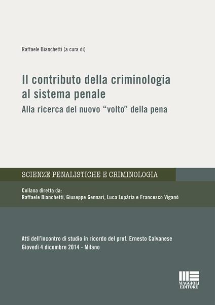 Il contributo della criminologia al sistema penale - copertina