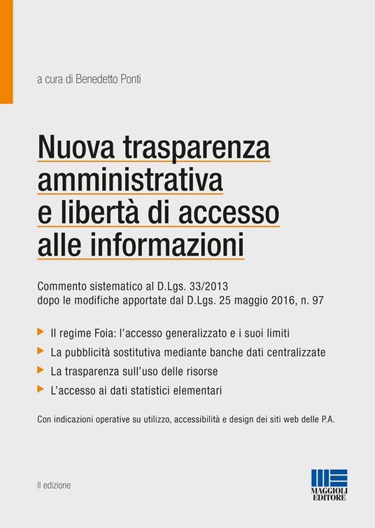 Nuova trasparenza amministrativa e libertà di accesso alle informazioni - copertina