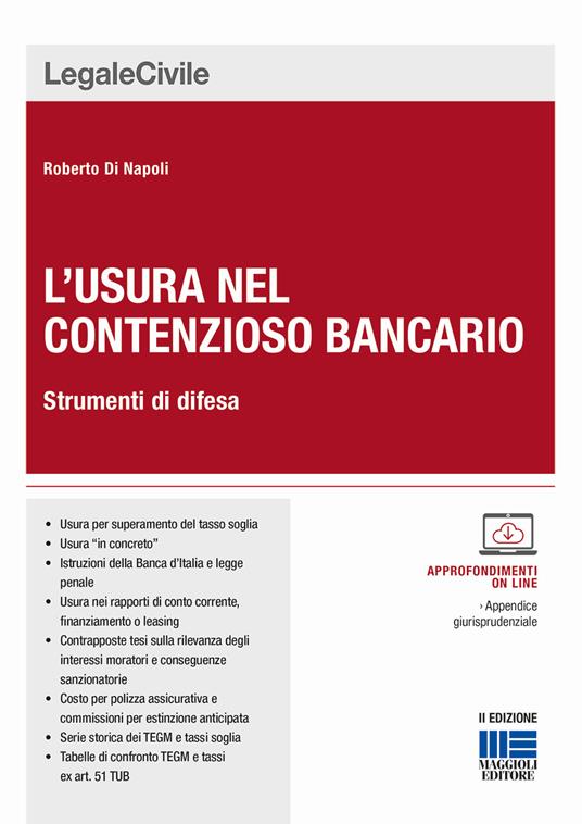 L' usura nel contenzioso bancario - Roberto Di Napoli - copertina