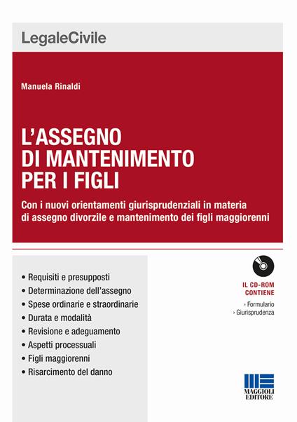 L' assegno di mantenimento per i figli - Manuela Rinaldi - copertina