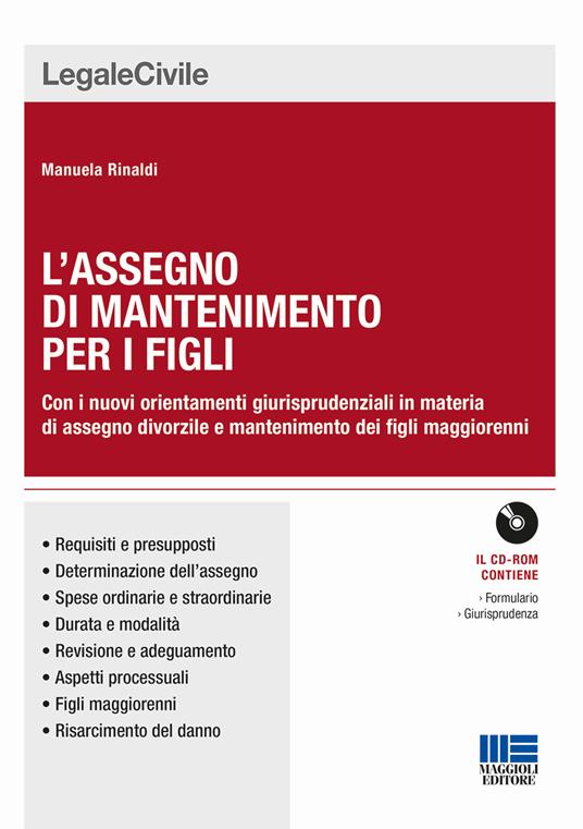 L' assegno di mantenimento per i figli - Manuela Rinaldi - copertina