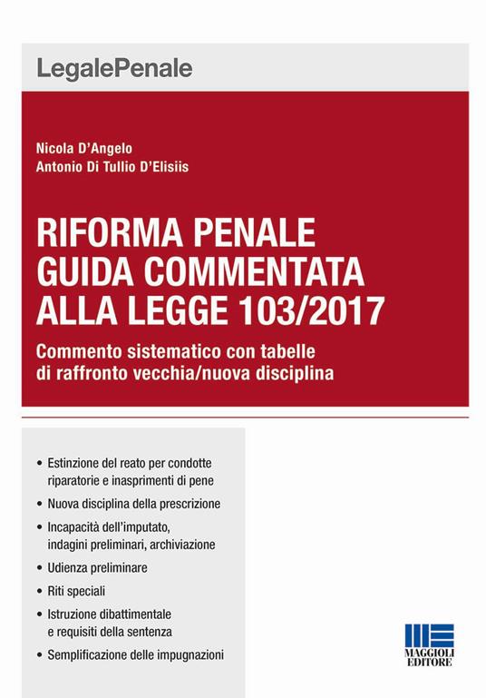 Riforma penale. Guida commentata alla Legge 103/2017 - Nicola D'Angelo,Antonio Di Tullio - copertina