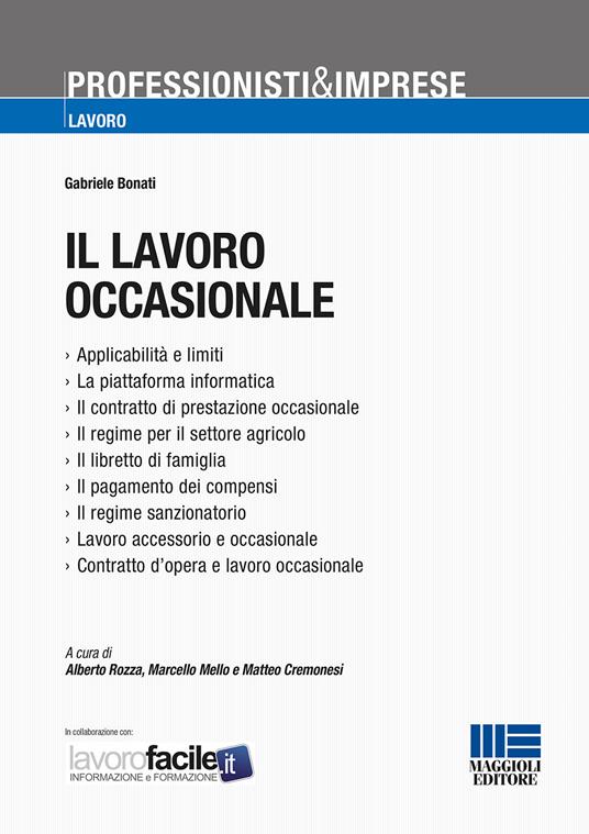 Il lavoro occasionale - Gabriele Bonati,Pietro Gremigni - copertina