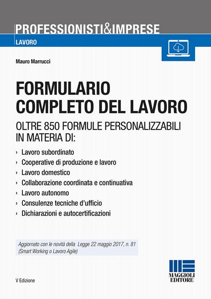 Formulario completo del lavoro - Mauro Marrucci - copertina