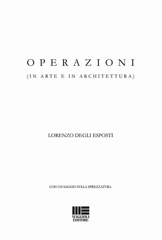 Operazioni (in arte e in architettura) - Lorenzo Degli Esposti - copertina