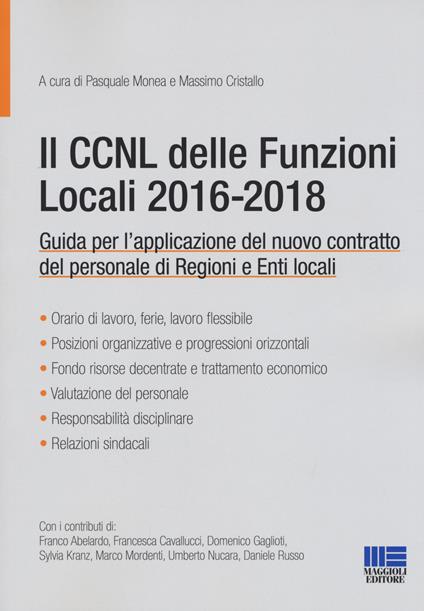 Il CCNL delle funzioni locali 2016-2018 - copertina