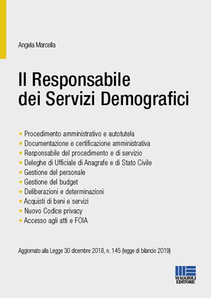 Il responsabile dei servizi demografici - Angela Marcella - copertina