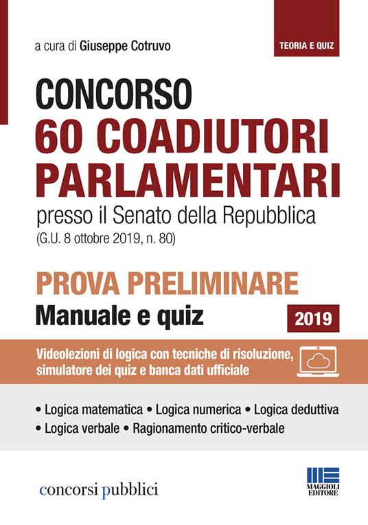 Concorso 60 coadiutori parlamentari al Senato. Prova preliminare - copertina