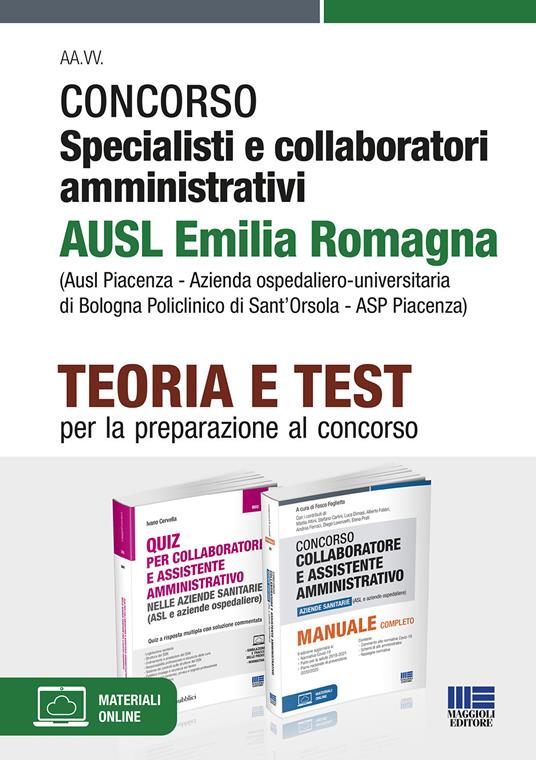 Concorso specialisti e collaboratori amministrativi AUSL Emilia Romagna. Kit completo. Con espansione online - Ivano Cervella - copertina