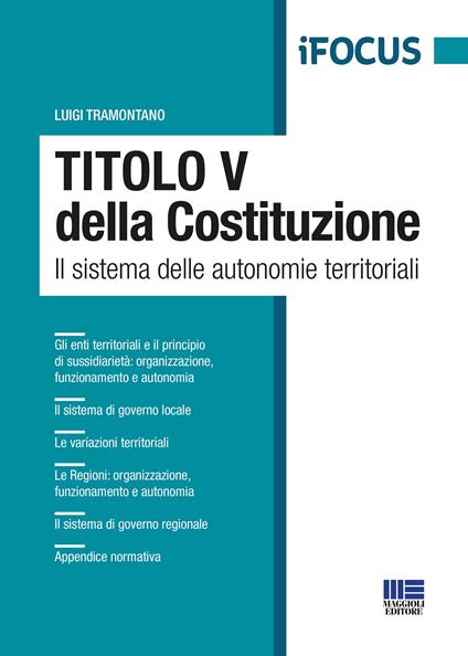 Titolo V della Costituzione - Luigi Tramontano - copertina
