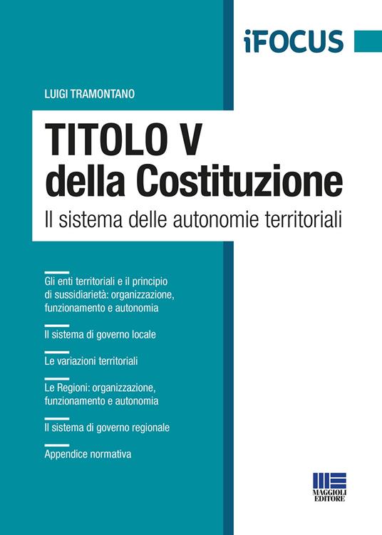Titolo V della Costituzione - Luigi Tramontano - copertina