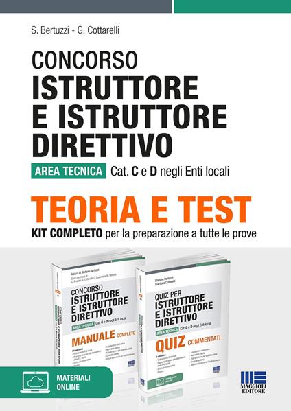 Concorso Istruttore e istruttore direttivo Area tecnica Cat. C e D negli Enti locali. Kit completo per la preparazione a tutte le prove - copertina