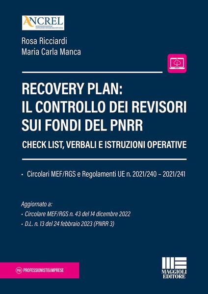 Recovery plan: il controllo dei revisori sui fondi del PNRR - Maria Carla Manca,Rosa Ricciardi - copertina