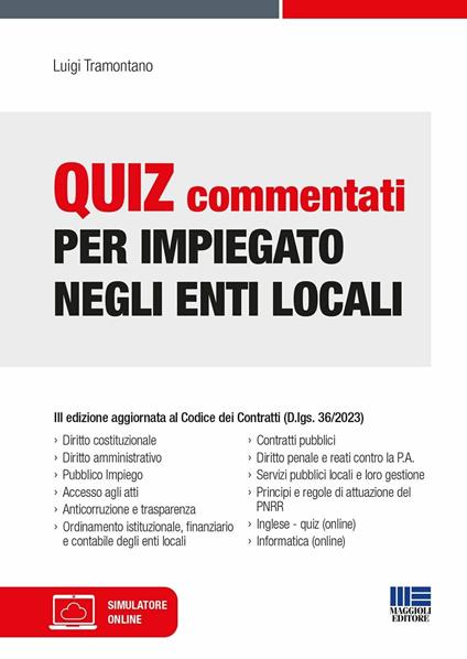 Quiz commentati per impiegato negli enti locali. Con software di simulazione - Luigi Tramontano - copertina
