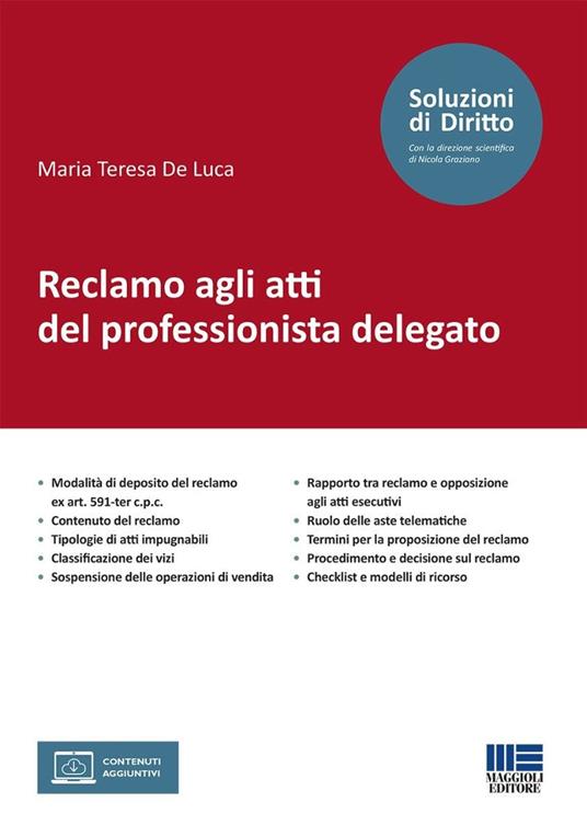 Reclamo agli atti del professionista delegato. Con espansione online - Maria Teresa De Luca - copertina