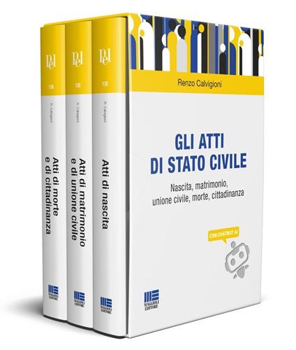 Gli atti di stato civile. Nascita, matrimonio, unione civile, morte, cittadinanza. Con chatbot AI - Renzo Calvigioni - copertina