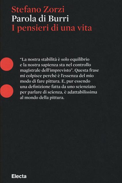 Parola di Burri. I pensieri di una vita - Stefano Zorzi - copertina