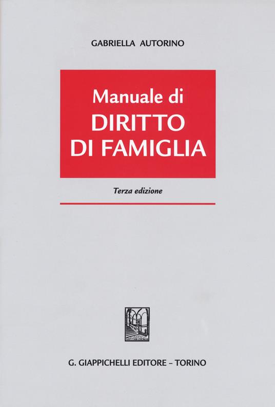 Manuale di diritto di famiglia - Gabriella Autorino Stanzione - copertina