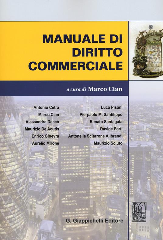 Manuale di diritto commerciale - copertina