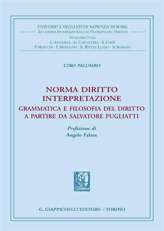 Norma diritto interpretazione. Grammatica e filosofia del diritto a partire da Salvatore Pugliatti - Ciro Palumbo - copertina