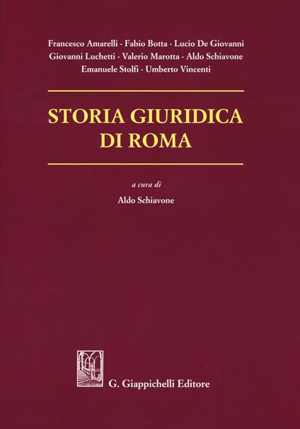 Storia giuridica di Roma - copertina