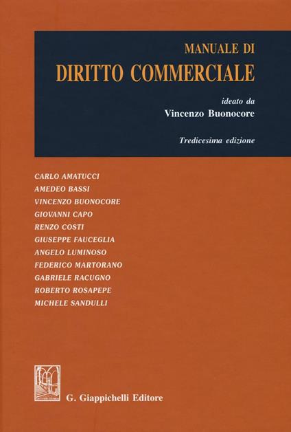 Manuale di diritto commerciale - copertina