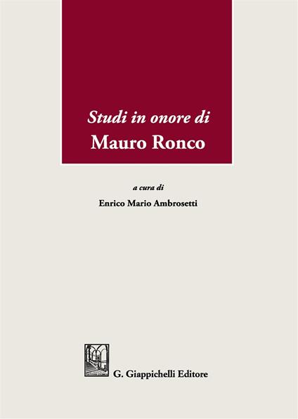 Studi in onore di Mauro Ronco - copertina