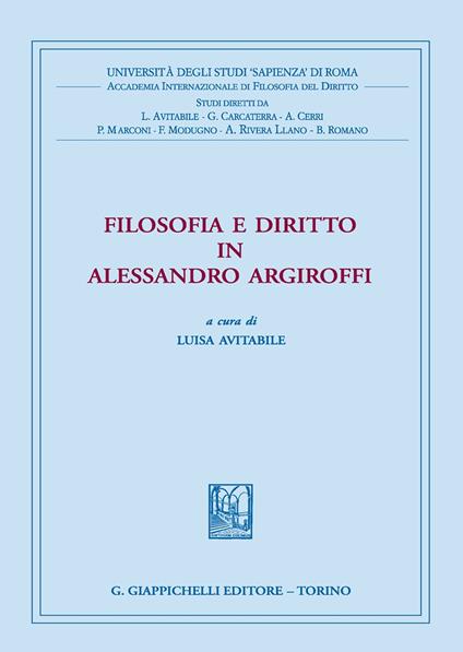 Filosofia e diritto in Alessandro Argiroffi - copertina