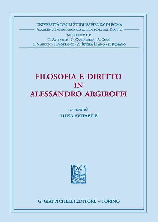 Filosofia e diritto in Alessandro Argiroffi - copertina