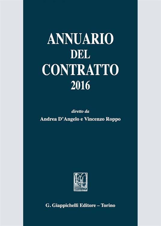 Annuario del contratto 2016 - copertina