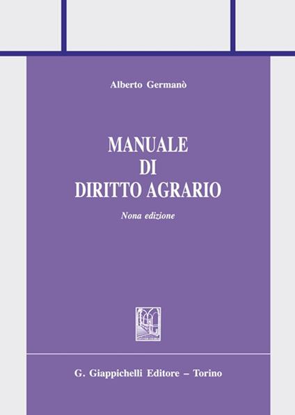 Manuale di diritto agrario - Alberto Germanò - copertina