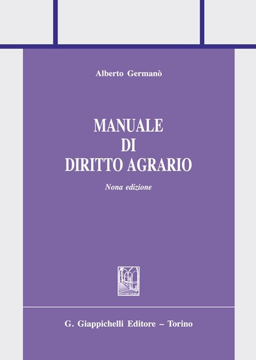 Manuale di diritto agrario - Alberto Germanò - copertina