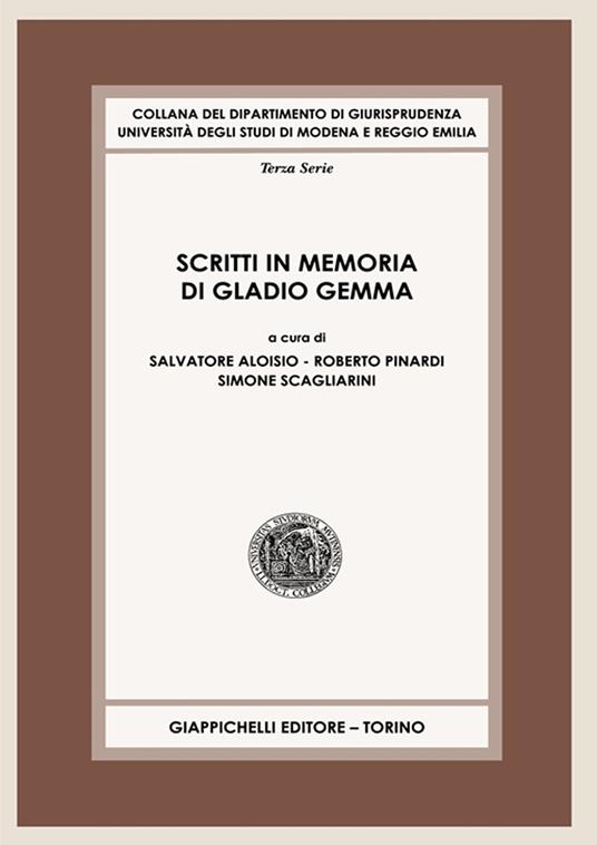 Scritti in memoria di Gladio Gemma - copertina