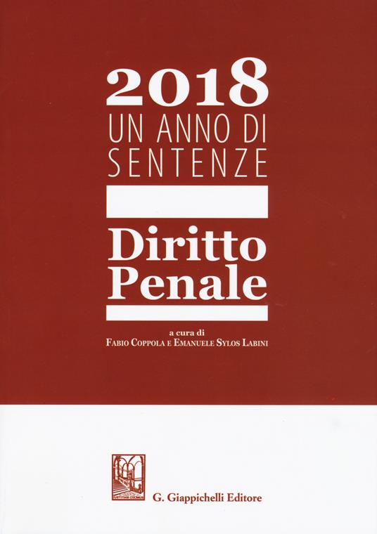 2018. Un anno di sentenze. Diritto penale - copertina
