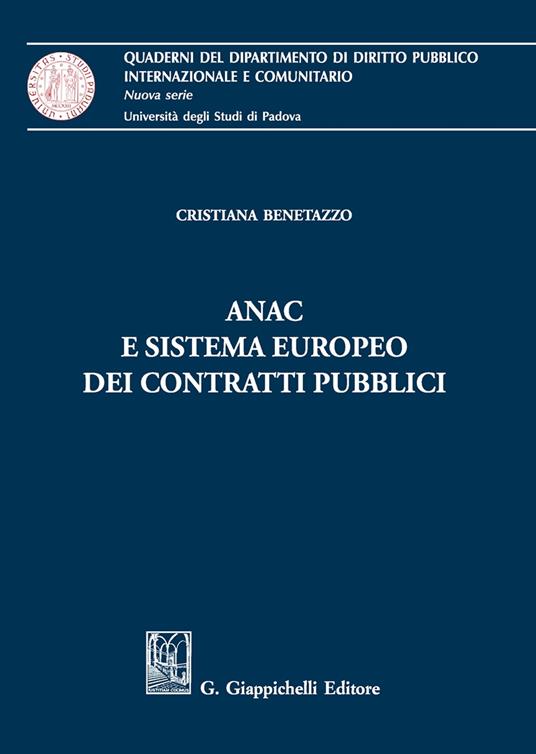 ANAC e sistema europeo dei contratti pubblici - Cristiana Benetazzo - copertina