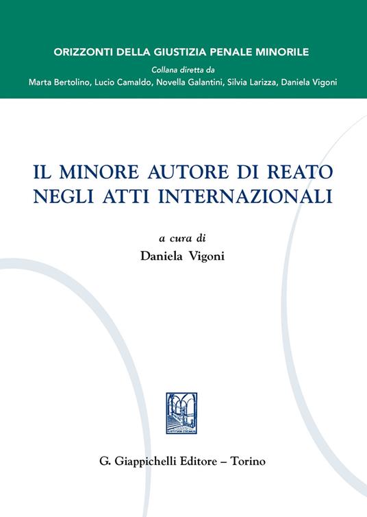 Il minore autore di reato negli atti internazionali - copertina