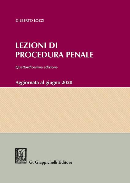 Lezioni di procedura penale - Gilberto Lozzi - copertina