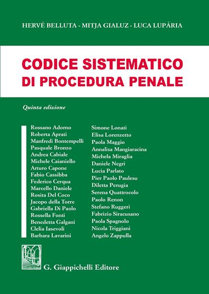 Codice sistematico di procedura penale - Hervé Belluta,Mitja Gialuz,Luca Luparia - copertina