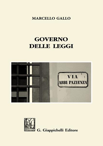 Governo delle leggi - Ignazio Marcello Gallo - copertina
