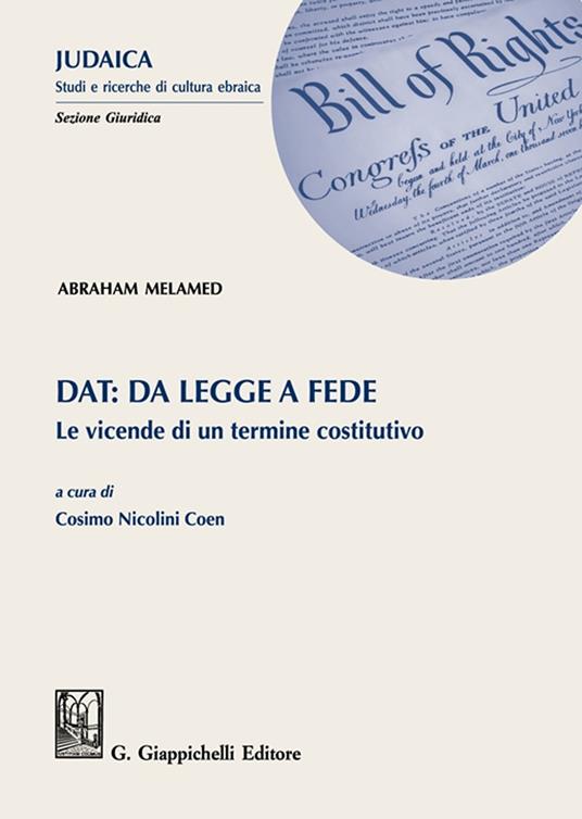 Dat: da legge a fede. Le vicende di un termine costitutivo - Abraham Melamed - copertina