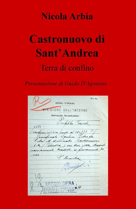 Castronuovo di Sant'Andrea. Terra di confino - Nicolino Guglielmo Arbia - copertina