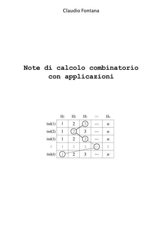 Note di calcolo combinatorio con applicazioni - Claudio Fontana - copertina